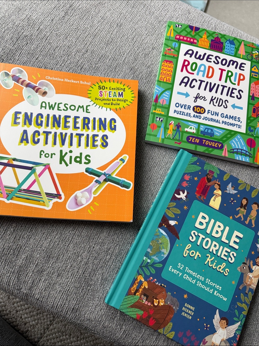 New kids books Awesome Engineering Activities Road Trip Bible Stories
